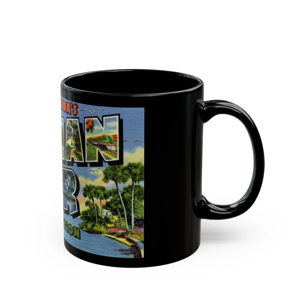 Greetings from Floridas Indian River section (Greeting Postcards) Black Coffee Mug-Go Mug Yourself