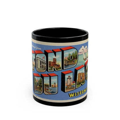 Greetings from Fond du Lac Wisconsin (Greeting Postcards) Black Coffee Mug 11oz - Go Mug Yourself