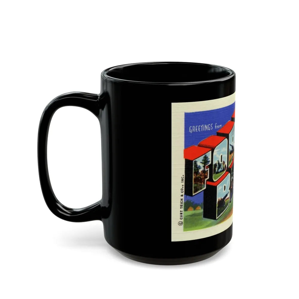 Greetings from Fort Bragg NC (Greeting Postcards) Black Coffee Mug-Go Mug Yourself