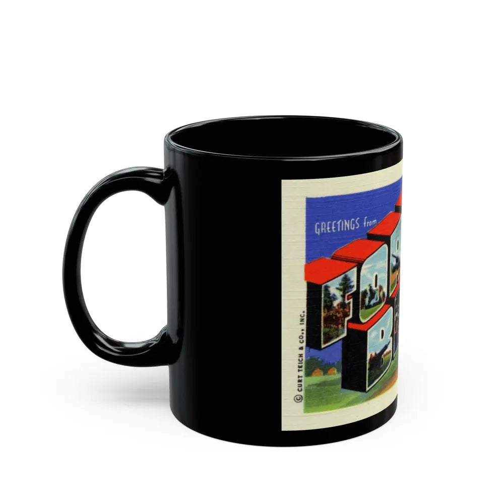 Greetings from Fort Bragg NC (Greeting Postcards) Black Coffee Mug-Go Mug Yourself