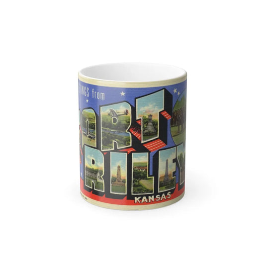 Greetings from Fort Riley Kansas (Greeting Postcards) Color Changing Mug 11oz-11oz-Go Mug Yourself