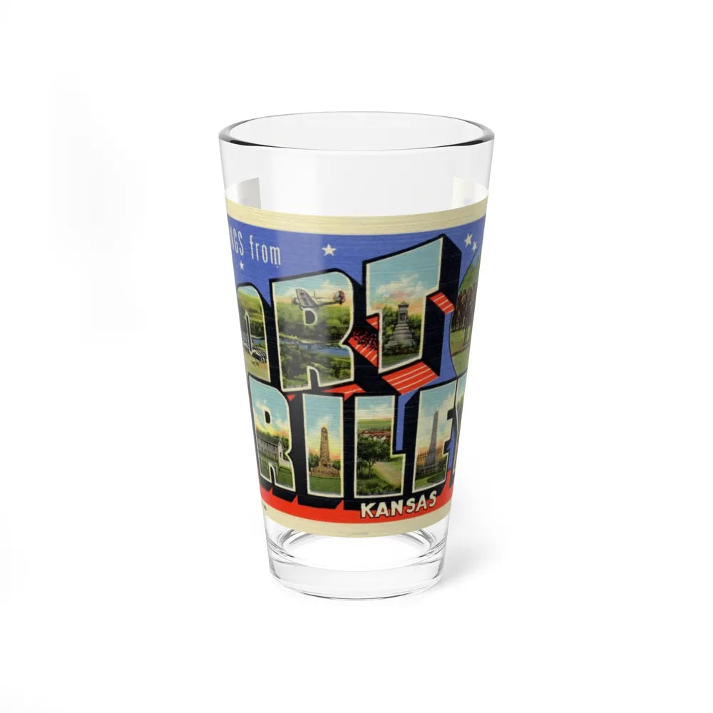 Greetings from Fort Riley Kansas (Greeting Postcards) Pint Glass 16oz-16oz-Go Mug Yourself