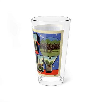 Greetings from Fort Riley Kansas (Greeting Postcards) Pint Glass 16oz-Go Mug Yourself