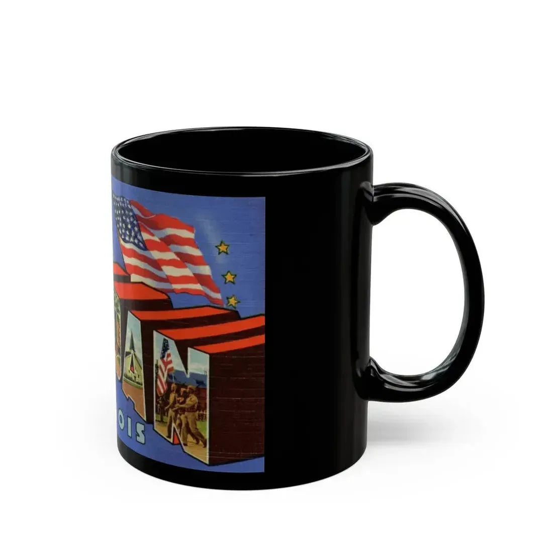 Greetings from Fort Sheridan Illinois (Greeting Postcards) Black Coffee Mug - Go Mug Yourself