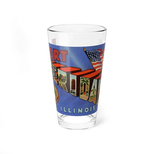 Greetings from Fort Sheridan Illinois (Greeting Postcards) Pint Glass 16oz 16oz - Go Mug Yourself
