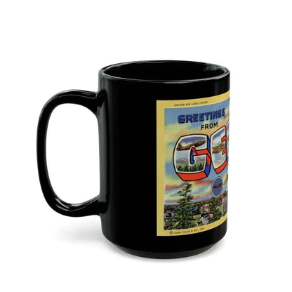 Greetings from Geiger Field Washington (Greeting Postcards) Black Coffee Mug - Go Mug Yourself