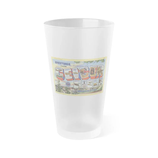 Greetings from Geiger Field Washington (Greeting Postcards) Frosted Pint Glass 16oz 16oz Frosted - Go Mug Yourself