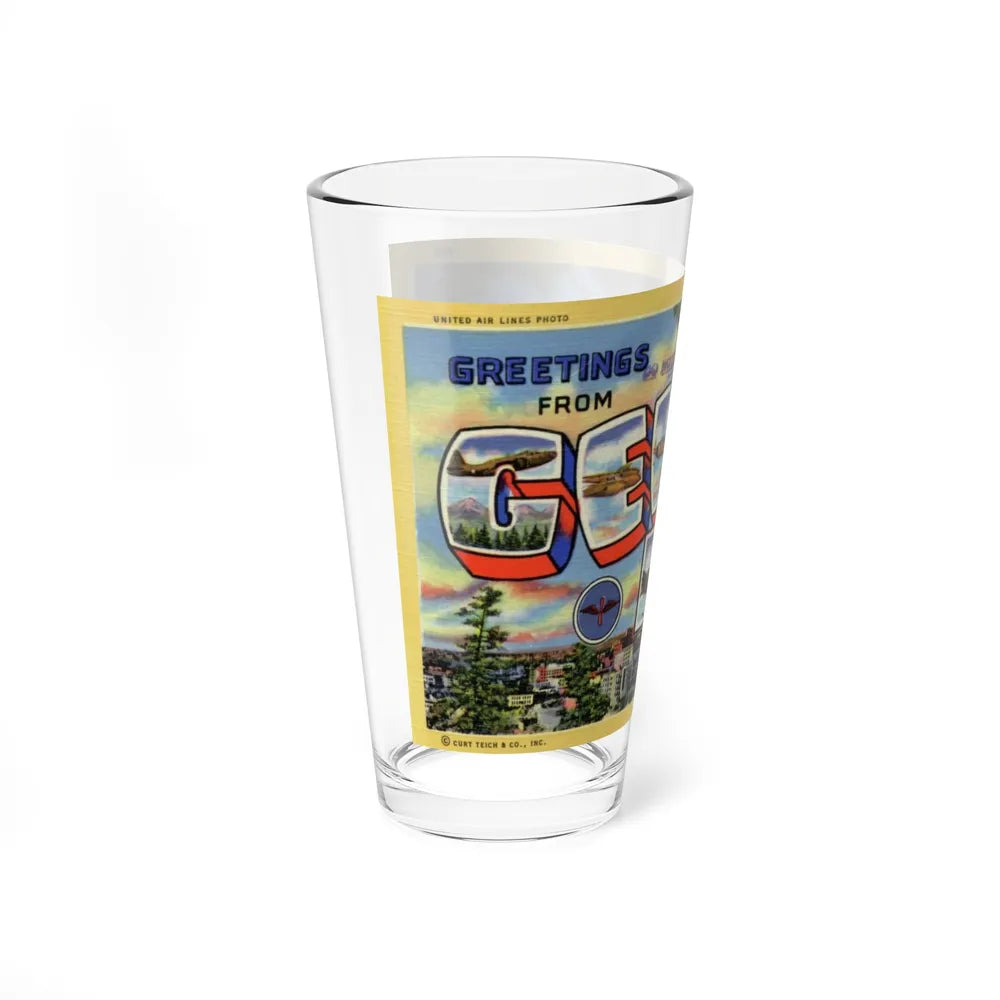 Greetings from Geiger Field Washington (Greeting Postcards) Pint Glass 16oz-Go Mug Yourself