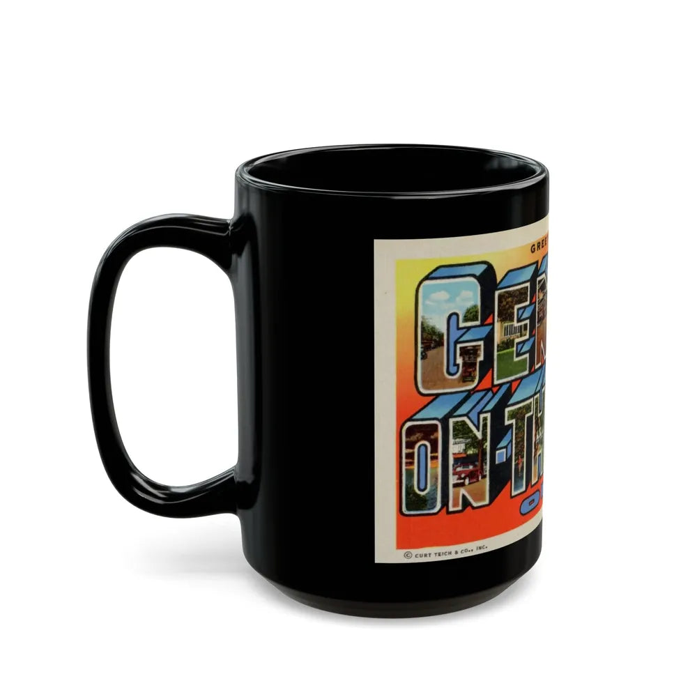 Greetings from Geneva on the Lake Ohio (Greeting Postcards) Black Coffee Mug-Go Mug Yourself