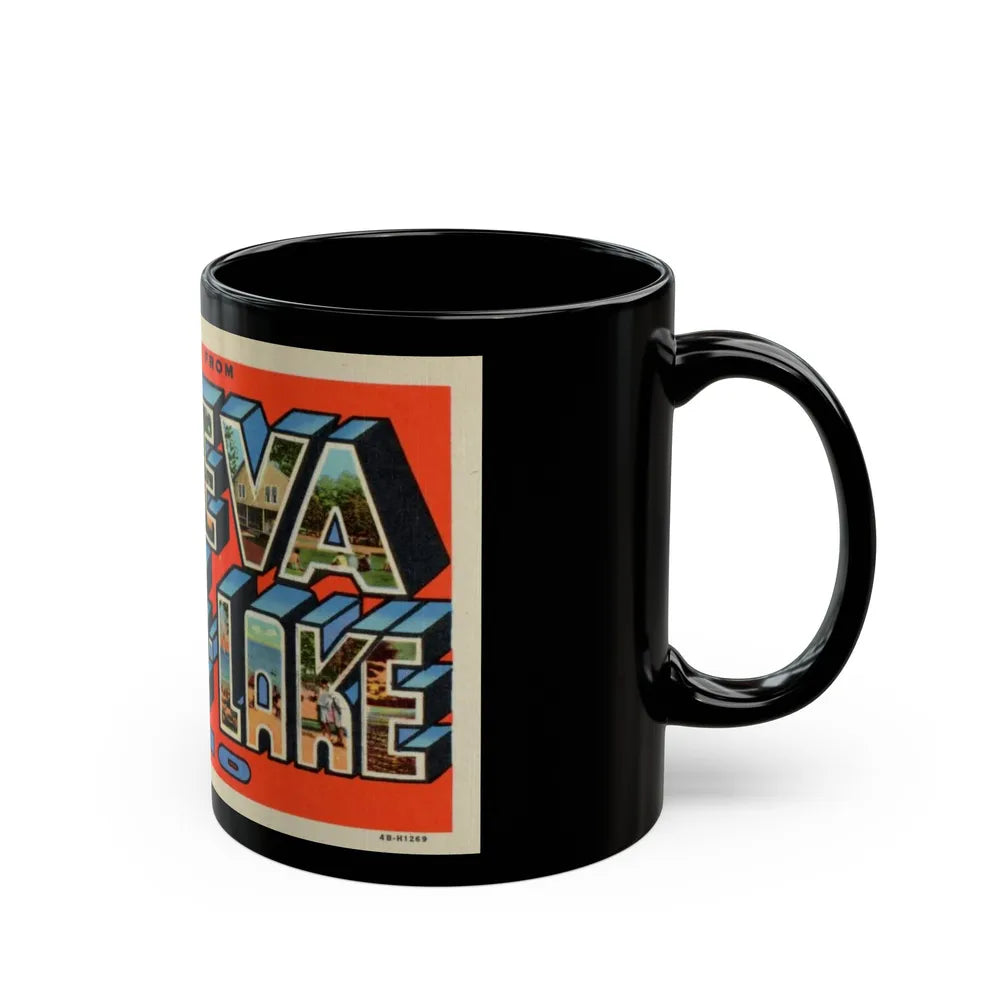 Greetings from Geneva on the Lake Ohio (Greeting Postcards) Black Coffee Mug-Go Mug Yourself