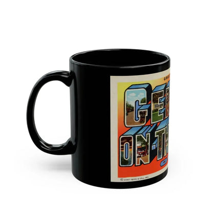 Greetings from Geneva on the Lake Ohio (Greeting Postcards) Black Coffee Mug - Go Mug Yourself
