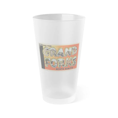 Greetings from Grand Forks North Dakota (Greeting Postcards) Frosted Pint Glass 16oz-16oz-Frosted-Go Mug Yourself