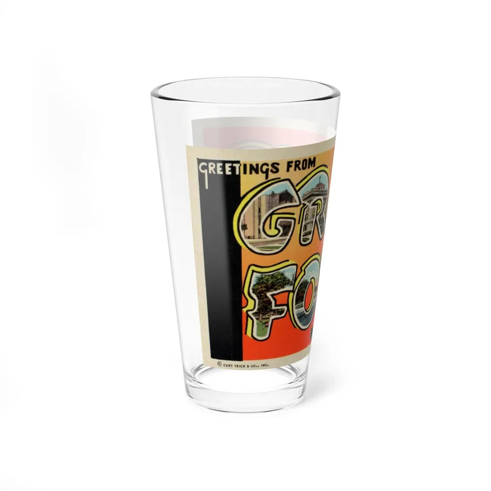 Greetings from Grand Forks North Dakota (Greeting Postcards) Pint Glass 16oz-Go Mug Yourself