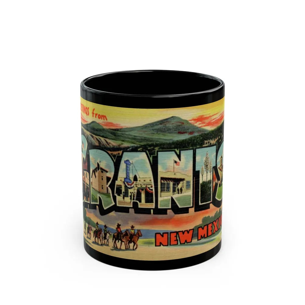 Greetings from Grants New Mexico (Greeting Postcards) Black Coffee Mug-11oz-Go Mug Yourself