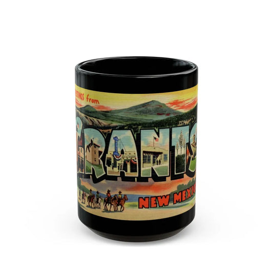 Greetings from Grants New Mexico (Greeting Postcards) Black Coffee Mug-15oz-Go Mug Yourself