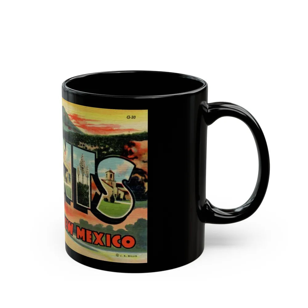 Greetings from Grants New Mexico (Greeting Postcards) Black Coffee Mug-Go Mug Yourself