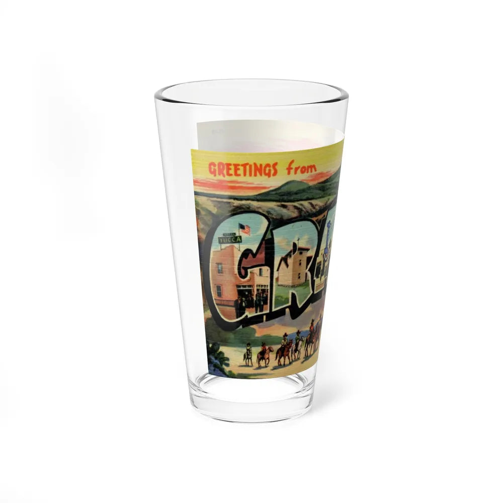 Greetings from Grants New Mexico (Greeting Postcards) Pint Glass 16oz-Go Mug Yourself