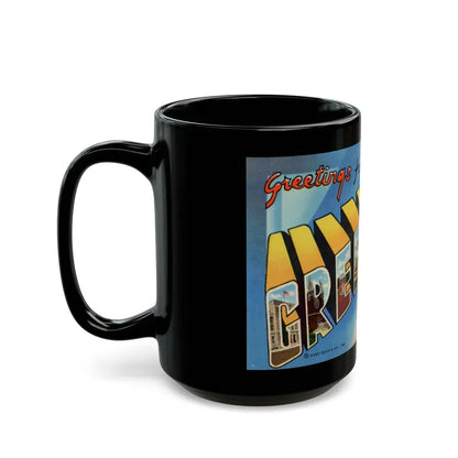 Greetings from Greensboro NC (Greeting Postcards) Black Coffee Mug - Go Mug Yourself
