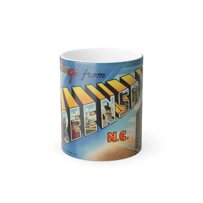 Greetings from Greensboro NC (Greeting Postcards) Color Changing Mug 11oz-11oz-Go Mug Yourself