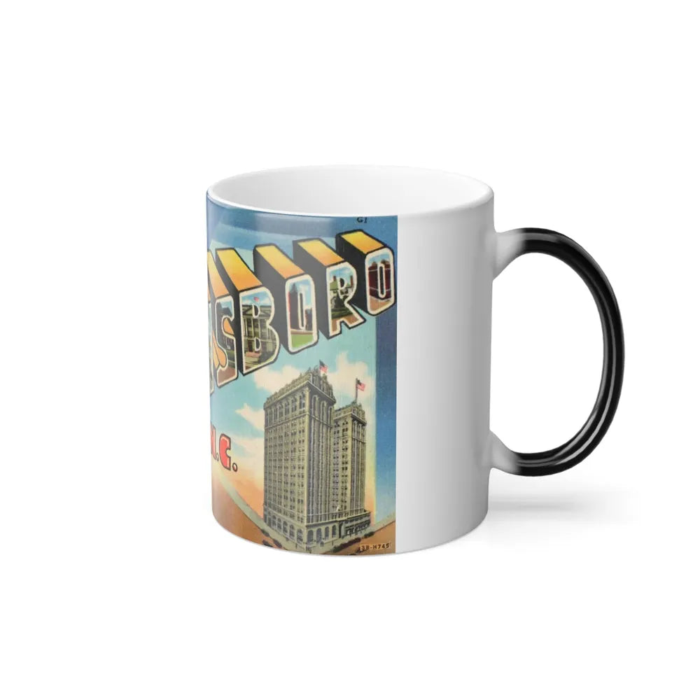 Greetings from Greensboro NC (Greeting Postcards) Color Changing Mug 11oz-Go Mug Yourself