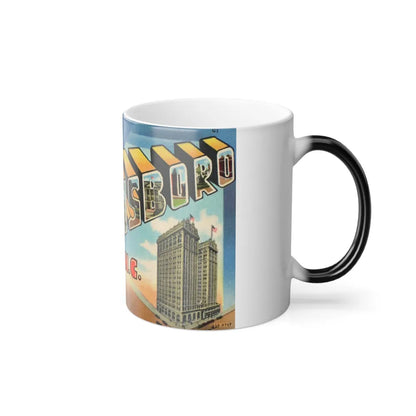 Greetings from Greensboro NC (Greeting Postcards) Color Changing Mug 11oz-Go Mug Yourself