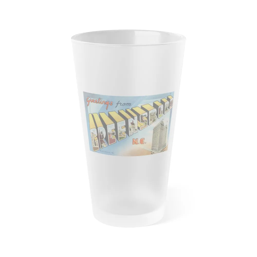 Greetings from Greensboro NC (Greeting Postcards) Frosted Pint Glass 16oz-16oz-Frosted-Go Mug Yourself