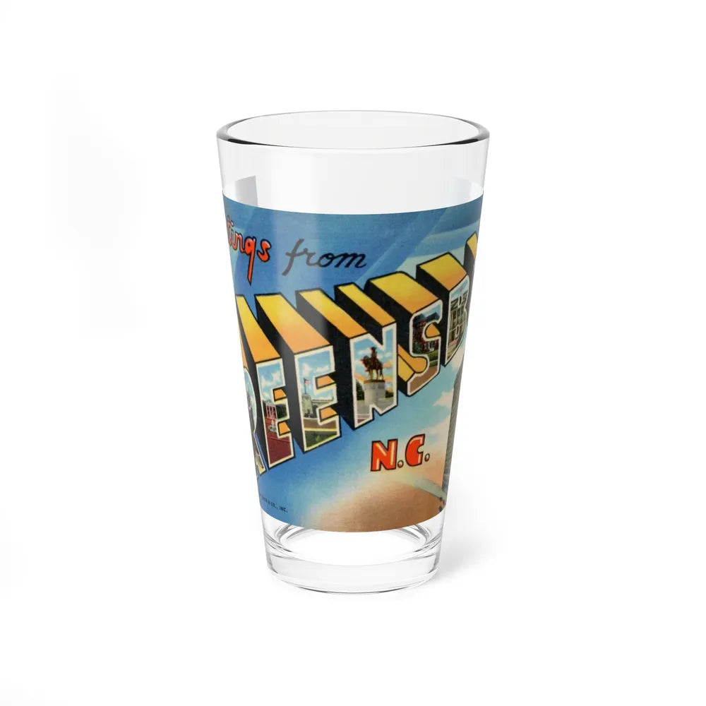 Greetings from Greensboro NC (Greeting Postcards) Pint Glass 16oz-16oz-Go Mug Yourself