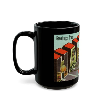 Greetings from Hannibal Missouri (Greeting Postcards) Black Coffee Mug-Go Mug Yourself