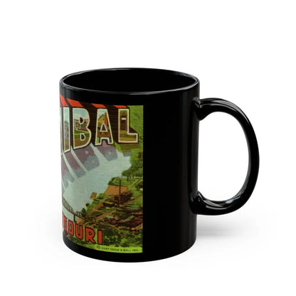 Greetings from Hannibal Missouri (Greeting Postcards) Black Coffee Mug-Go Mug Yourself