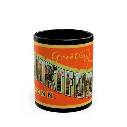 Greetings from Hartford Conn (Greeting Postcards) Black Coffee Mug 11oz - Go Mug Yourself