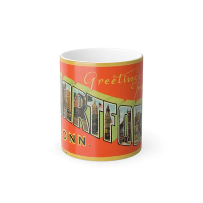 Greetings from Hartford Conn (Greeting Postcards) Color Changing Mug 11oz-11oz-Go Mug Yourself