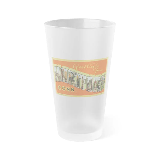 Greetings from Hartford Conn (Greeting Postcards) Frosted Pint Glass 16oz-16oz-Frosted-Go Mug Yourself