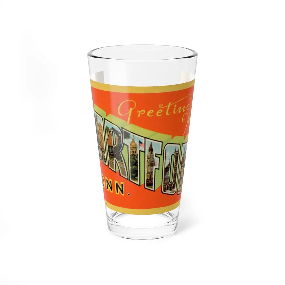 Greetings from Hartford Conn (Greeting Postcards) Pint Glass 16oz-16oz-Go Mug Yourself