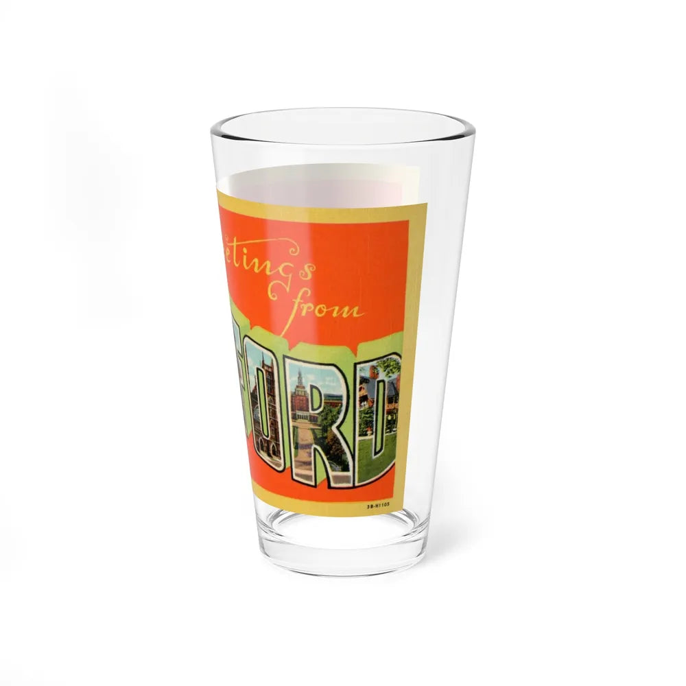 Greetings from Hartford Conn (Greeting Postcards) Pint Glass 16oz-Go Mug Yourself