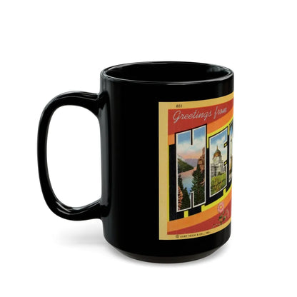 Greetings from Helena (Greeting Postcards) Black Coffee Mug-Go Mug Yourself