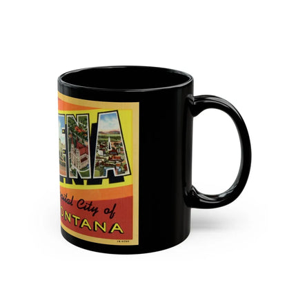 Greetings from Helena (Greeting Postcards) Black Coffee Mug-Go Mug Yourself