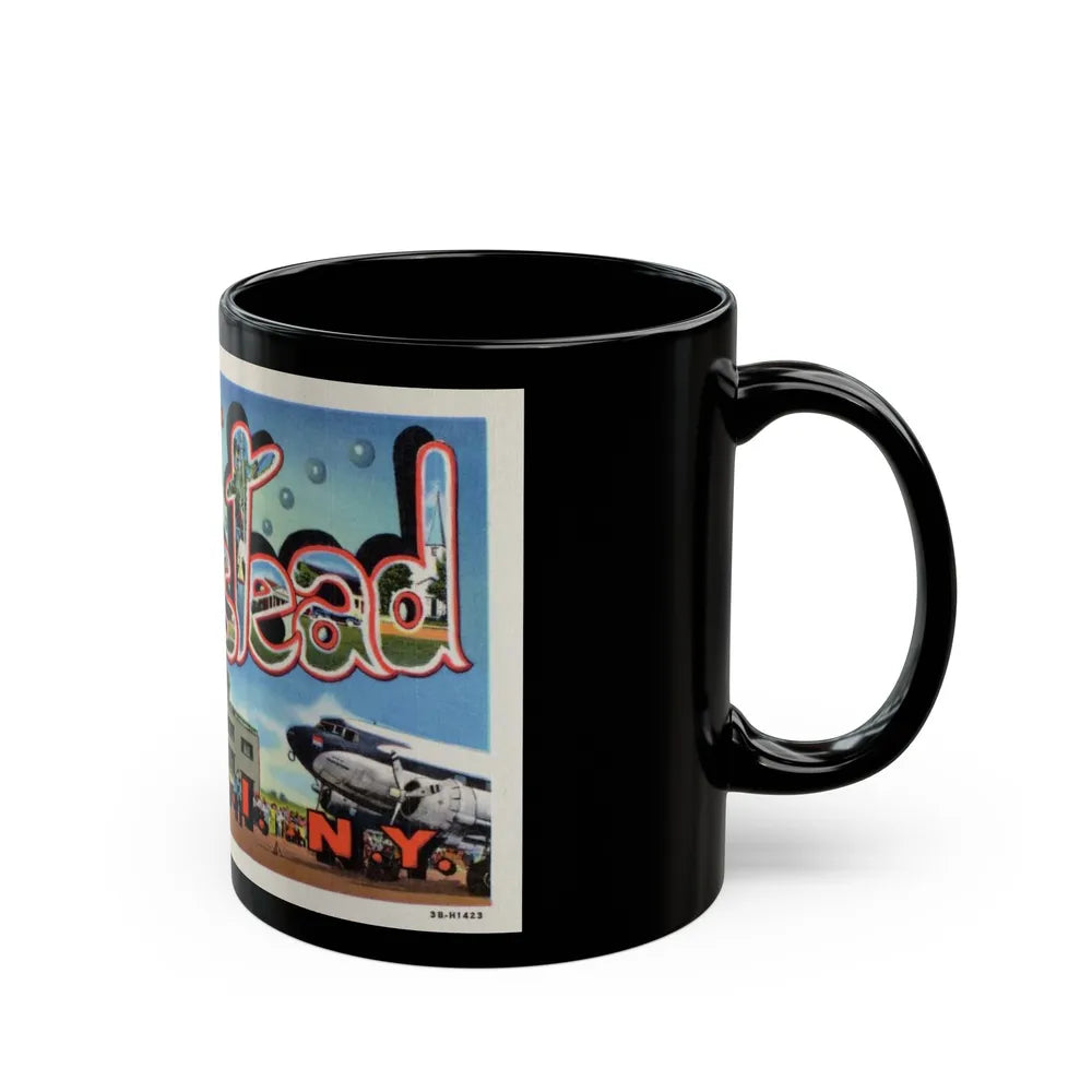 Greetings from Hempstead (Greeting Postcards) Black Coffee Mug-Go Mug Yourself