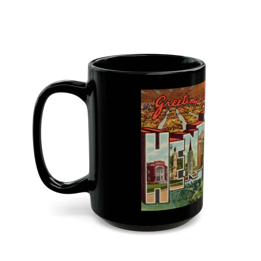 Greetings from Henderson N C (Greeting Postcards) Black Coffee Mug-Go Mug Yourself