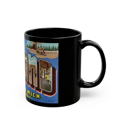 Greetings from Holland Mich (Greeting Postcards) Black Coffee Mug-Go Mug Yourself