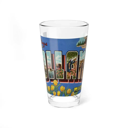 Greetings from Holland Mich (Greeting Postcards) Pint Glass 16oz 16oz - Go Mug Yourself