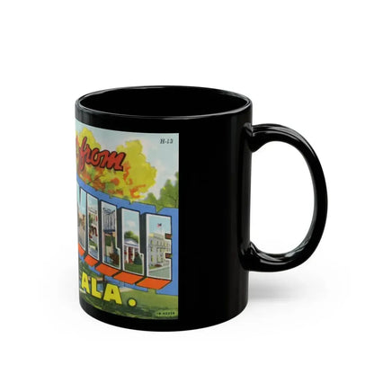 Greetings from Huntsville Ala (Greeting Postcards) Black Coffee Mug - Go Mug Yourself