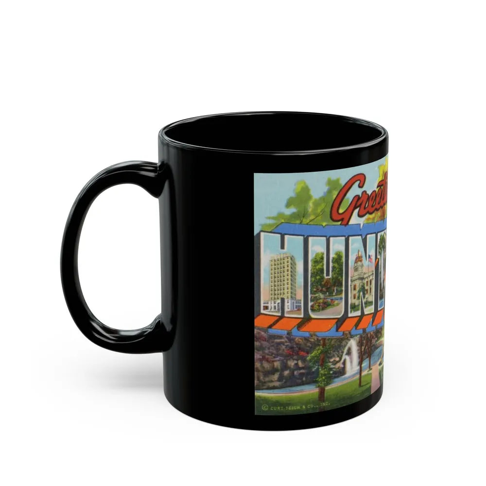 Greetings from Huntsville Ala (Greeting Postcards) Black Coffee Mug-Go Mug Yourself