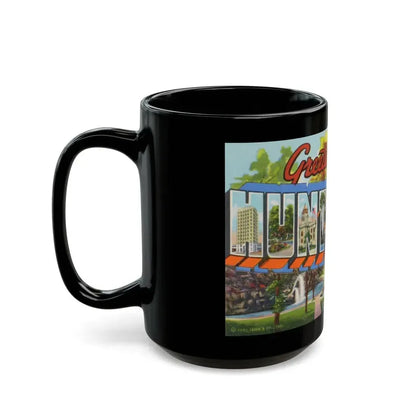 Greetings from Huntsville Ala (Greeting Postcards) Black Coffee Mug - Go Mug Yourself