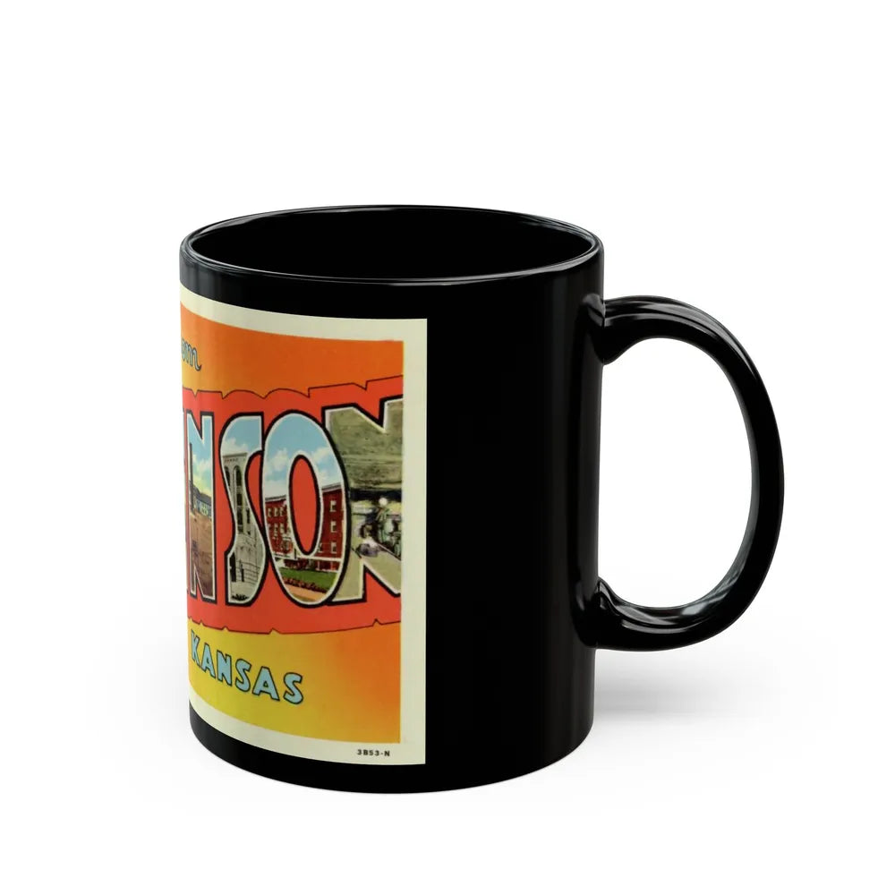 Greetings from Hutchinson Kansas (Greeting Postcards) Black Coffee Mug-Go Mug Yourself