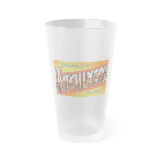 Greetings from Hutchinson Kansas (Greeting Postcards) Frosted Pint Glass 16oz-16oz-Frosted-Go Mug Yourself