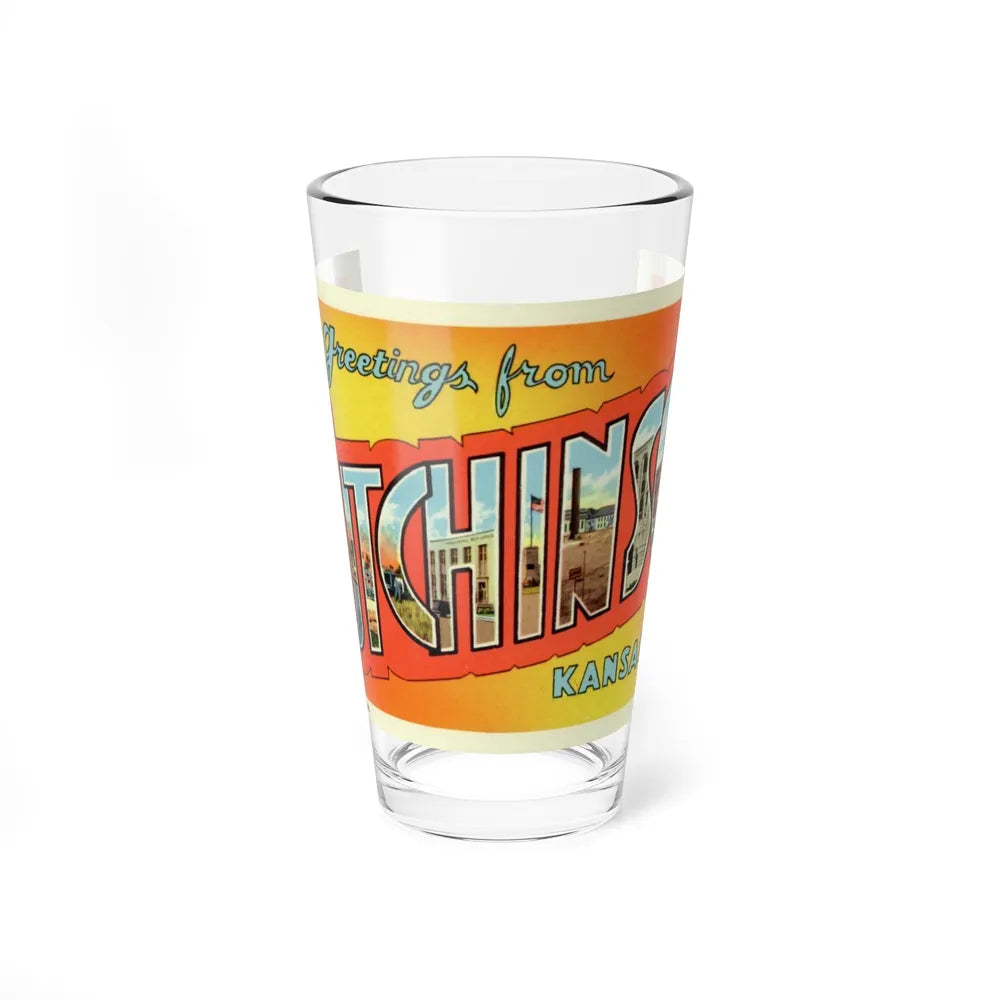 Greetings from Hutchinson Kansas (Greeting Postcards) Pint Glass 16oz-16oz-Go Mug Yourself