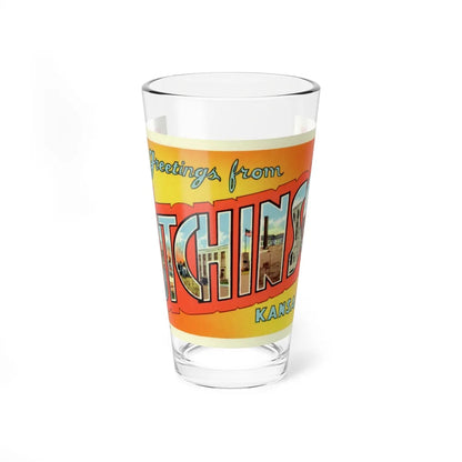 Greetings from Hutchinson Kansas (Greeting Postcards) Pint Glass 16oz-16oz-Go Mug Yourself