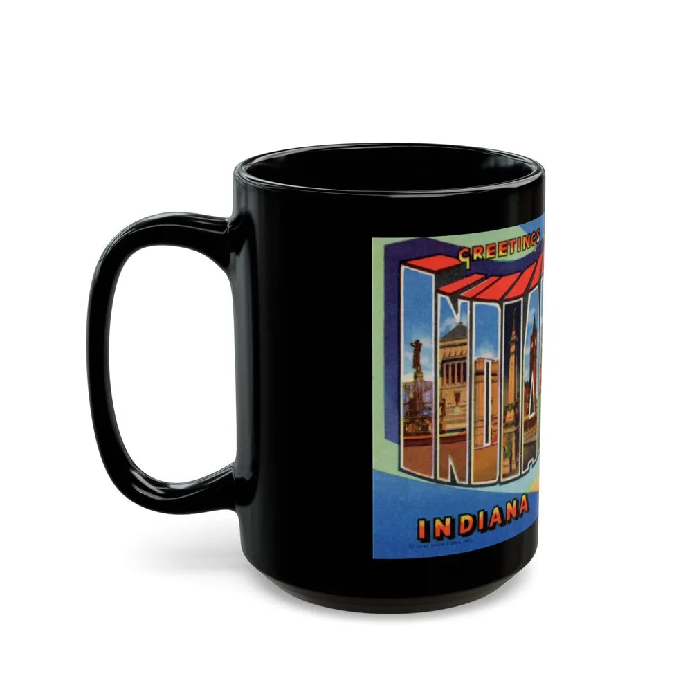 Greetings From Indianapolis (Greeting Postcards) Black Coffee Mug-Go Mug Yourself