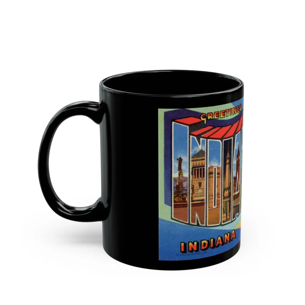 Greetings From Indianapolis (Greeting Postcards) Black Coffee Mug-Go Mug Yourself