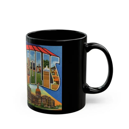 Greetings From Indianapolis (Greeting Postcards) Black Coffee Mug - Go Mug Yourself